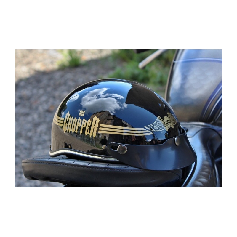 RSA Skull motoros bukósisak fekete fényes