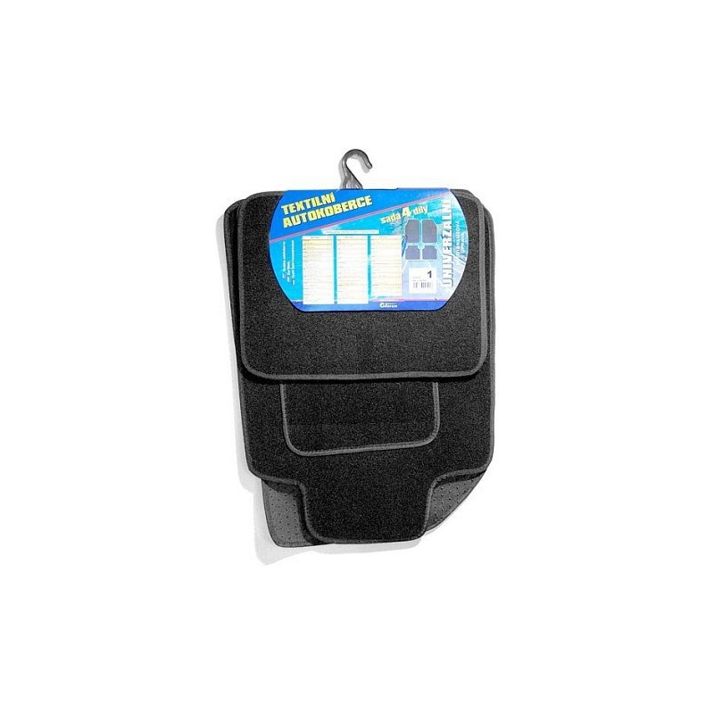 Szőnyegek textil UNI 4 db 1-es méret. fekete