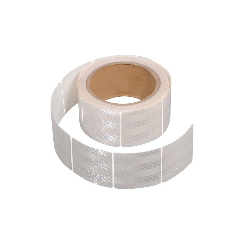 Öntapadó fényvisszaverő szalag 1m x 5cm osztva fehér