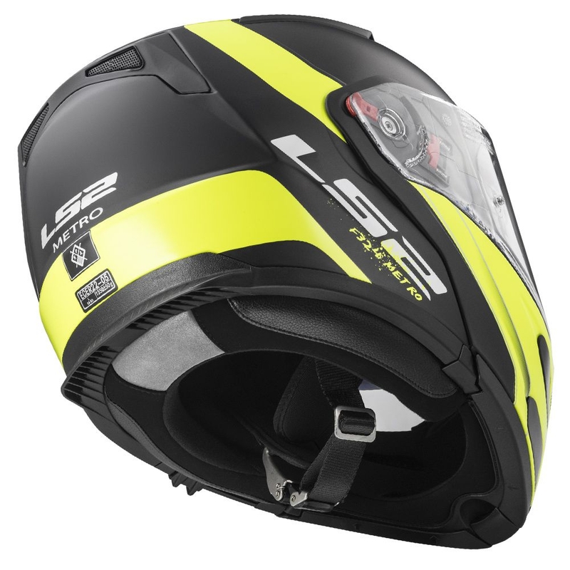 Billenő sisak LS2 FF324 Metro Rapid fekete-sárga matt