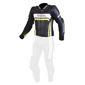 Férfi motoros kabát RSA Vírus fekete-fehér-fluo sárga akció kiárusítás