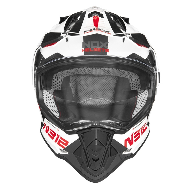 Enduro sisak NOX N312 EXTEND 2022 piros-szürke-fehér kiárusítás