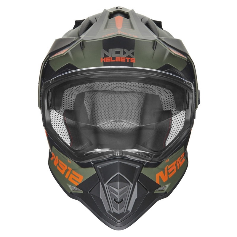 Enduro sisak NOX N312 EXTEND 2022 khaki-narancs