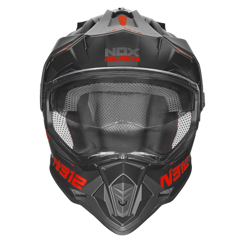 Enduro sisak NOX N312 EXTEND 2022 fekete-szürke-piros kiárusítás