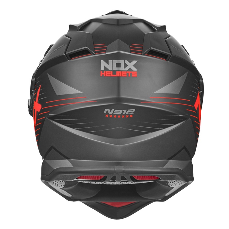 Enduro sisak NOX N312 EXTEND 2022 fekete-szürke-piros kiárusítás