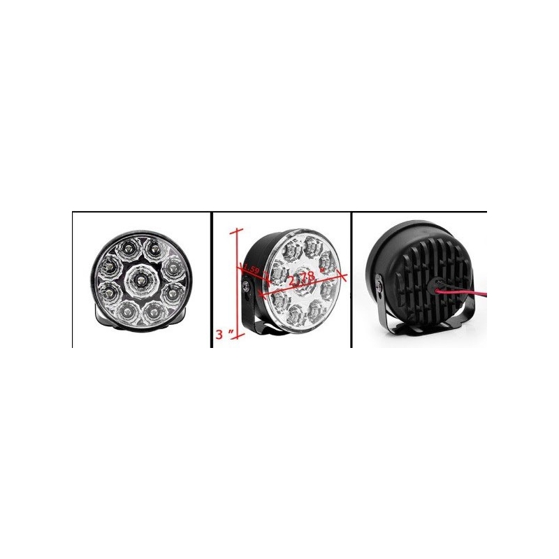 Světla denního osvětlení Superlight  DRL 9 LED diod kulatá
