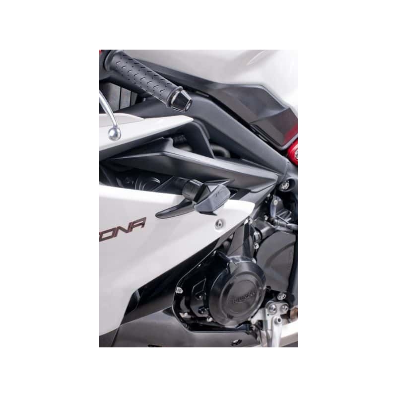 Frame sliders PUIG R12 black with grey rubber