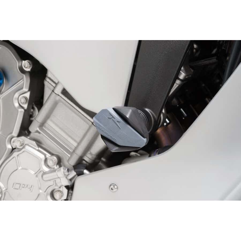 Frame sliders PUIG R12 black with grey rubber részére YAMAHA YZF-R1 2015-2026, YAMAHA MT-10 1000 2016-2026