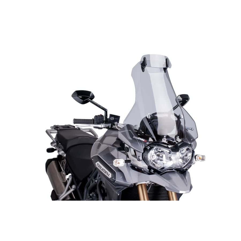 Windscreen PUIG TOURING WITH VISOR smoke részére TRIUMPH Tiger 1200 Explorer / GT Explorer 2012-2015