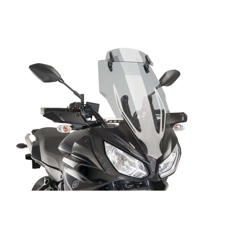 Windscreen PUIG TOURING WITH VISOR smoke részére YAMAHA MT-07 Tracer / Tracer 700 2016-2019