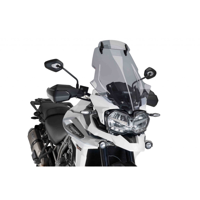 Windscreen PUIG TOURING WITH VISOR smoke részére TRIUMPH Tiger 1200 Explorer / GT Explorer 2018-2019