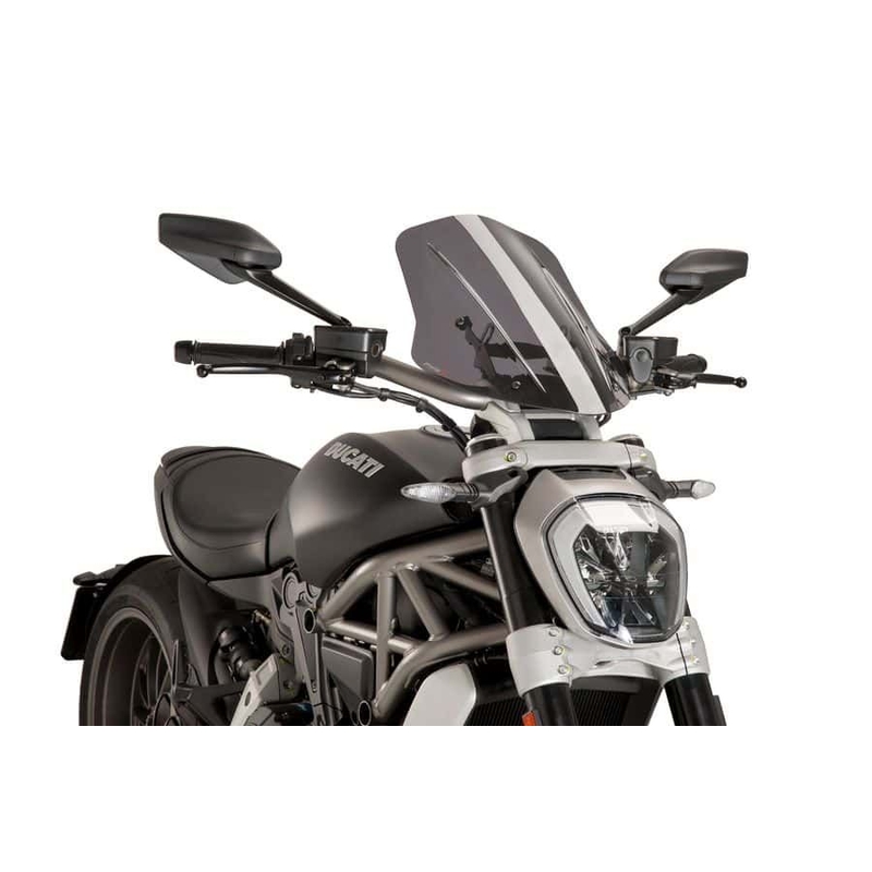 Windshield PUIG NEW. GEN TOURING smoke részére DUCATI Diavel 1200 2016-2018, DUCATI XDiavel S/Black Star/Dark 1200 2016-2024
