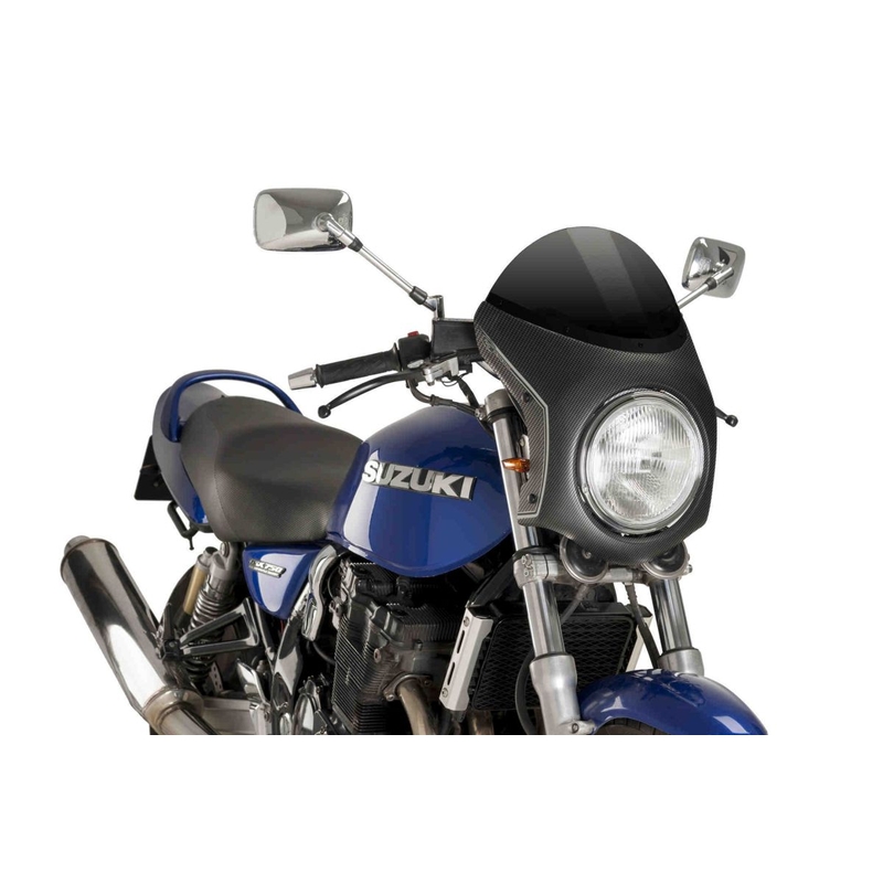 Windshield universal PUIG SEMI-FAIRING carbon look fekete