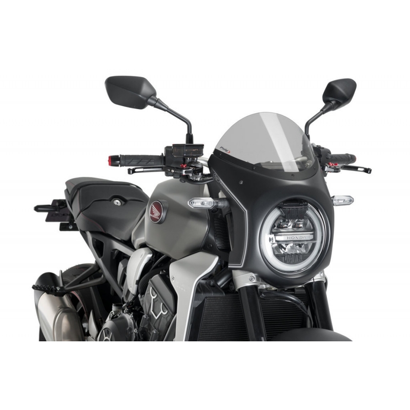 Windshield PUIG SEMI-FAIRING matt black smoke