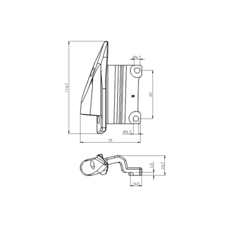Mirror adaptor PUIG ADAPTADOR DERECHO RETROVISOR HI-TECH I,II,III,G fekete to fairing