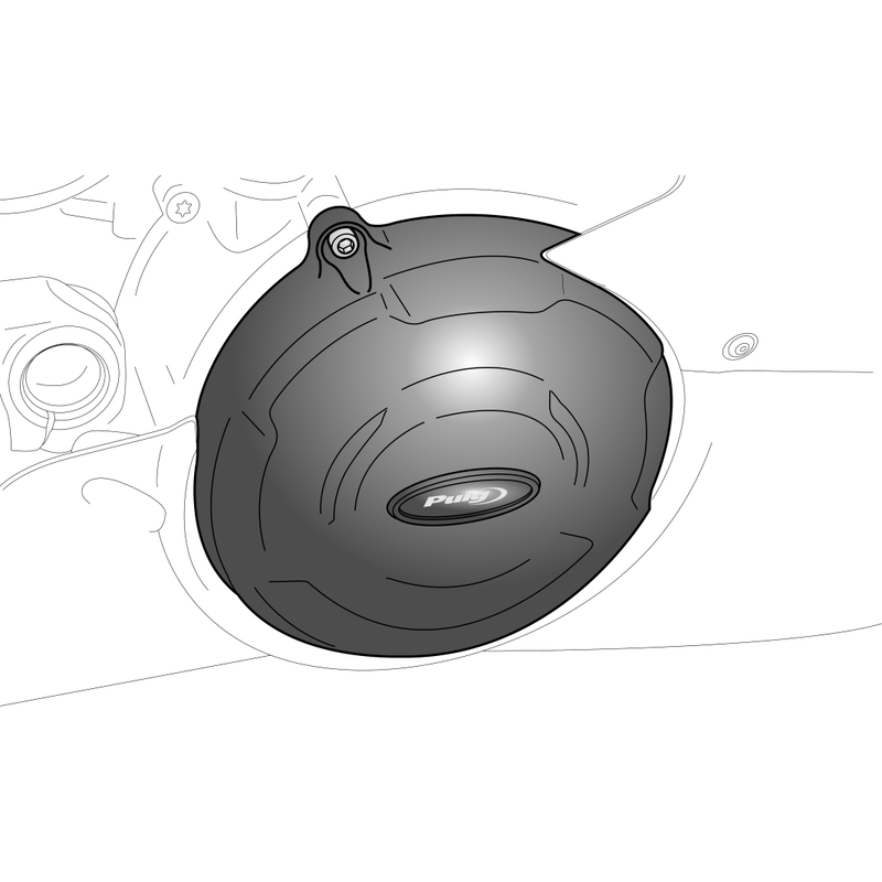 Engine protective covers PUIG fekete included right, left and alternator caps