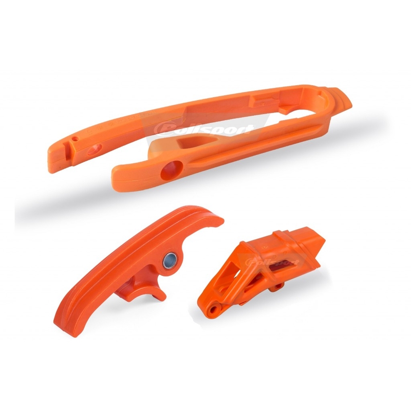 Chain guide / slider / sliding piece kit POLISPORT orange KTM kiárusítás