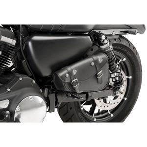 Leather saddlebag CUSTOMACCES DETROIT AP0003N fekete bal