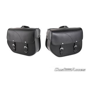 Leather saddlebag CUSTOMACCES SANT LOUIS APS001N fekete pár