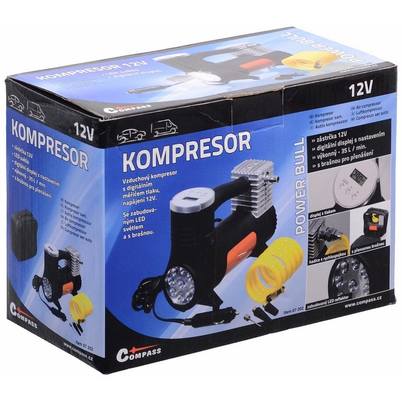12V POWER BULL digitális kompresszor világítással