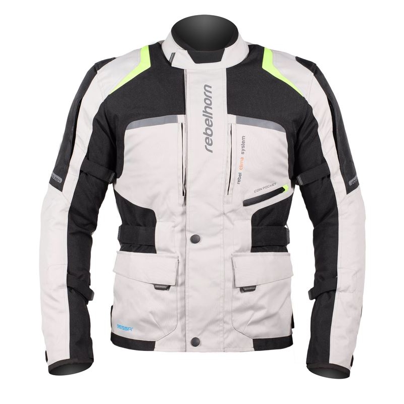 Rebelhorn Hiker Pro motoros kabát szürke-fekete-fluo sárga