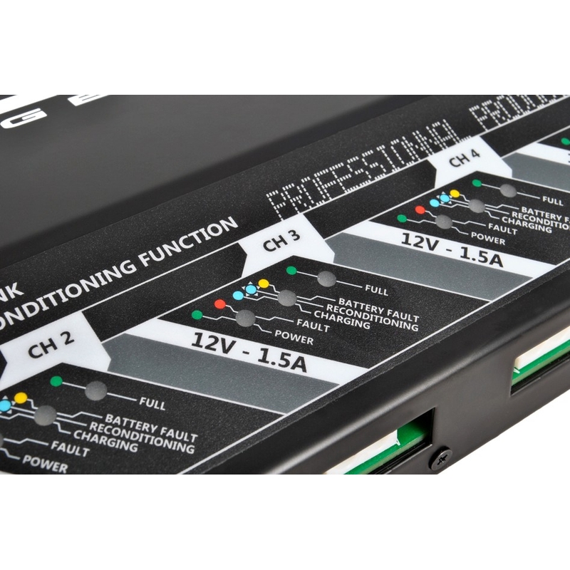 Professzionális akkumulátor töltő 5 akkura BS-BATTERY 5 Bank charger 12V 5x1.5A