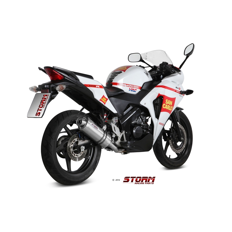 Teljes kipufogó rendszer 1x1 STORM OVAL rozsdamentes