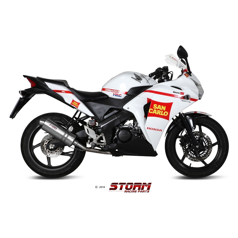 Teljes kipufogó rendszer 1x1 STORM OVAL rozsdamentes