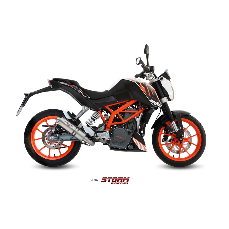 Teljes kipufogó rendszer 1x1 STORM GP rozsdamentes részére KTM Duke 390 2013-2016