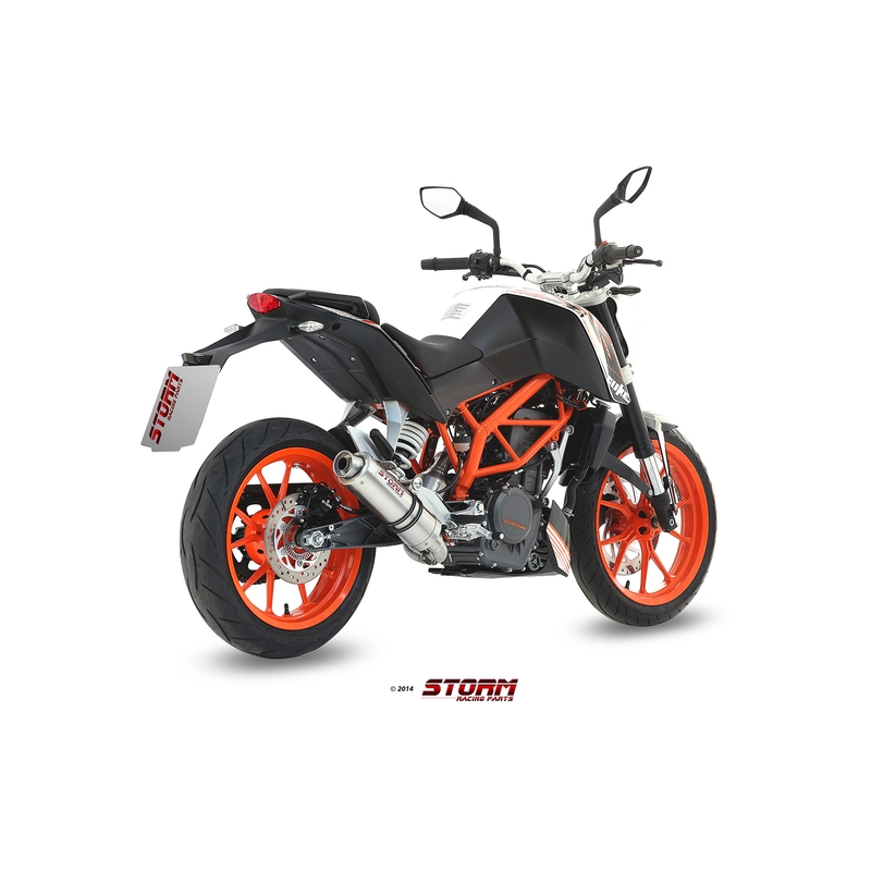 Teljes kipufogó rendszer 1x1 STORM GP rozsdamentes részére KTM Duke 390 2013-2016