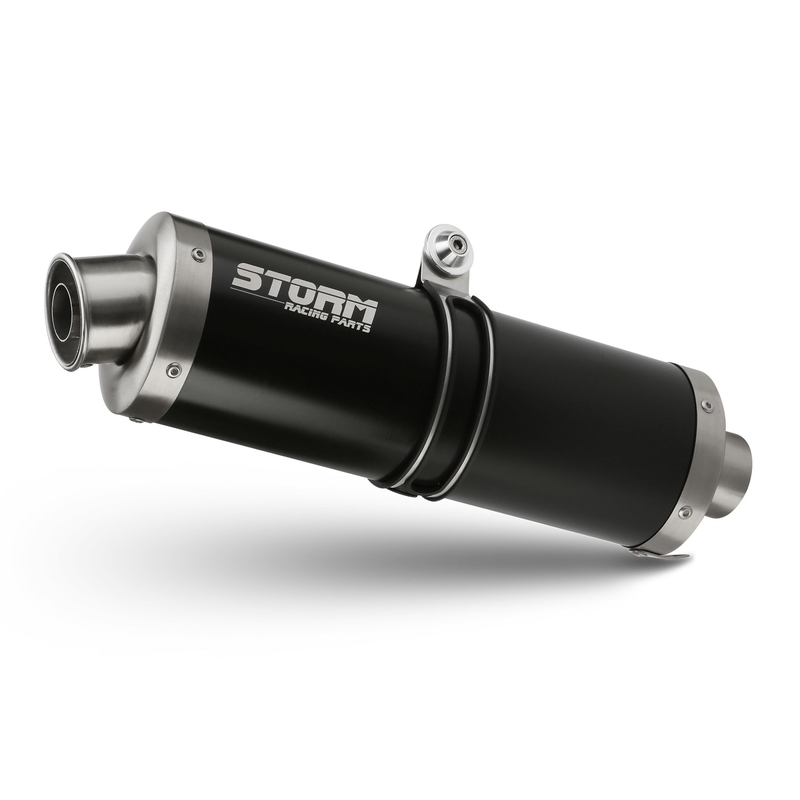 Kipufogóvég STORM OVAL Acélos fekete részére SUZUKI GSF 1250 Bandit 2007-2016, SUZUKI GSX 1250 FA 2009-2016