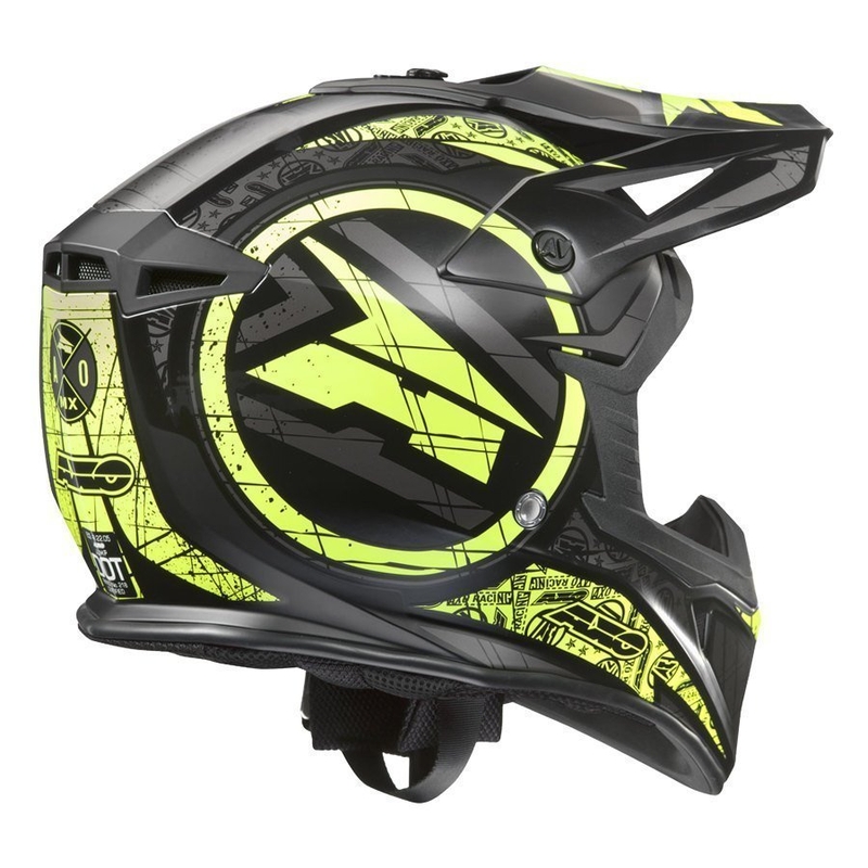 Motocross sisak AXO Jump fekete-fluo sárga eladás kiárusítás