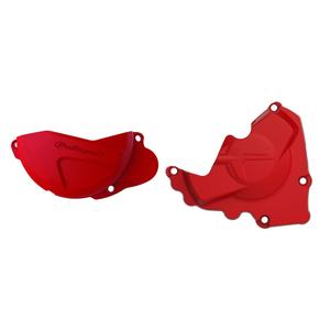 Clutch and ignition cover protector kit POLISPORT 90956 piros