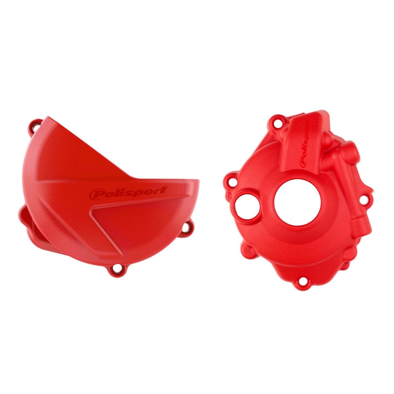 Clutch and ignition cover protector kit POLISPORT piros