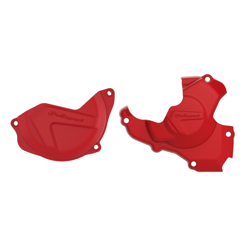 Clutch and ignition cover protector kit POLISPORT piros