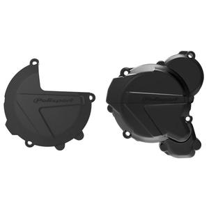 Clutch and ignition cover protector kit POLISPORT 90968 fekete
