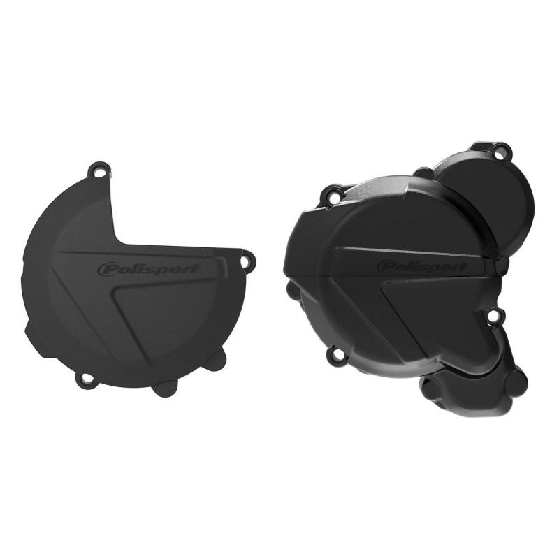 Clutch and ignition cover protector kit POLISPORT fekete