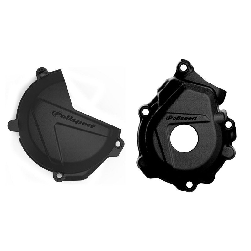 Clutch and ignition cover protector kit POLISPORT fekete