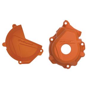 Clutch and ignition cover protector kit POLISPORT 90975 narancssárga