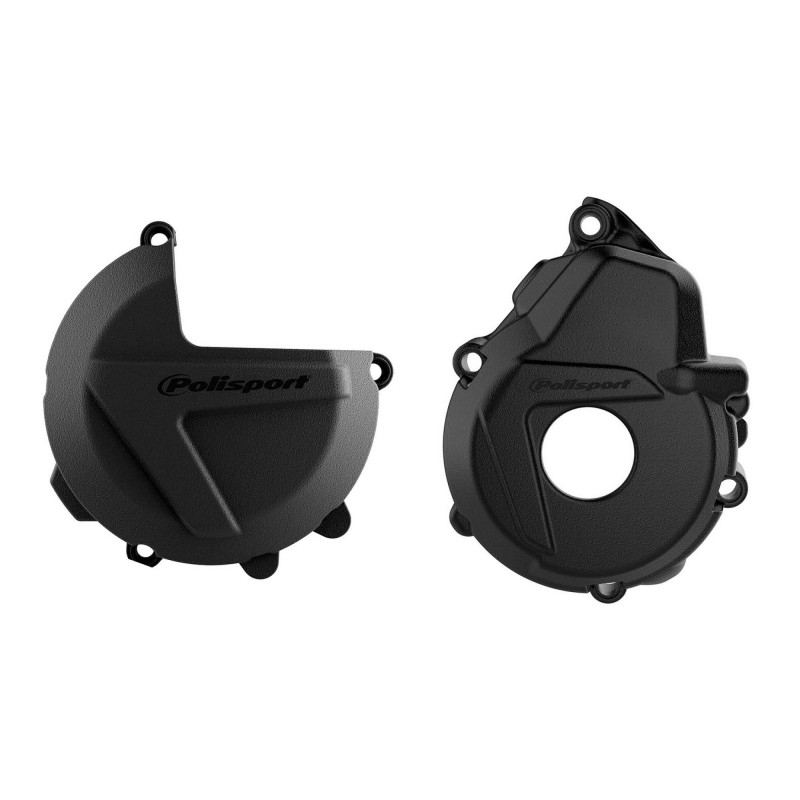 Clutch and ignition cover protector kit POLISPORT fekete