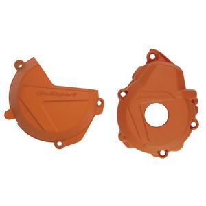 Clutch and ignition cover protector kit POLISPORT 90983 narancssárga