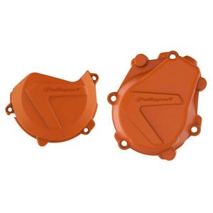 Clutch and ignition cover protector kit POLISPORT 90986 narancssárga