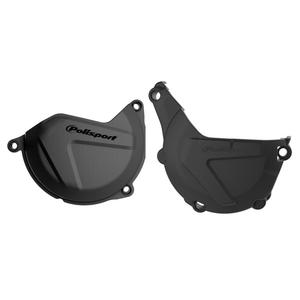 Clutch and ignition cover protector kit POLISPORT 90988 fekete