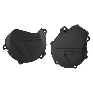 Clutch and ignition cover protector kit POLISPORT 90991 fekete