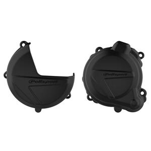 Clutch and ignition cover protector kit POLISPORT 90998 fekete
