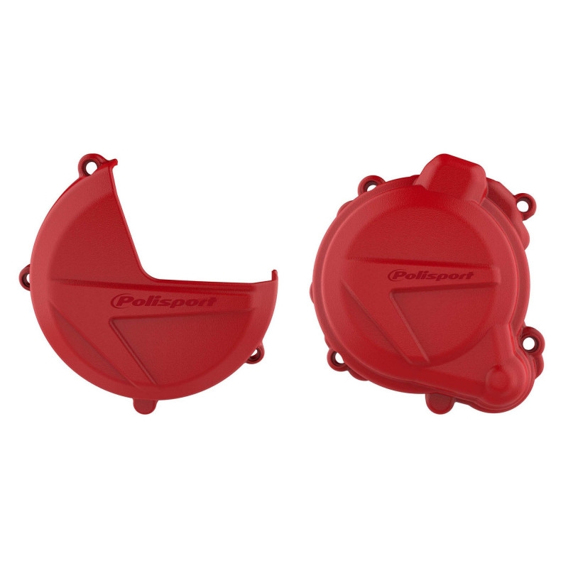 Clutch and ignition cover protector kit POLISPORT piros