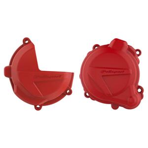 Clutch and ignition cover protector kit POLISPORT 91001 piros