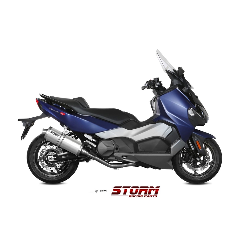 Teljes kipufogó rendszer 2x1 STORM OVAL rozsdamentes részére SYM TL 500  2020-2021, SYM Maxsym TL 500 2019-2020