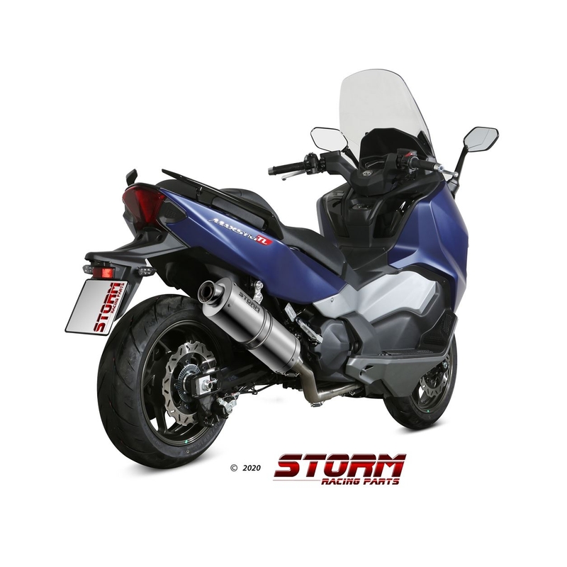 Teljes kipufogó rendszer 2x1 STORM OVAL rozsdamentes részére SYM TL 500  2020-2021, SYM Maxsym TL 500 2019-2020