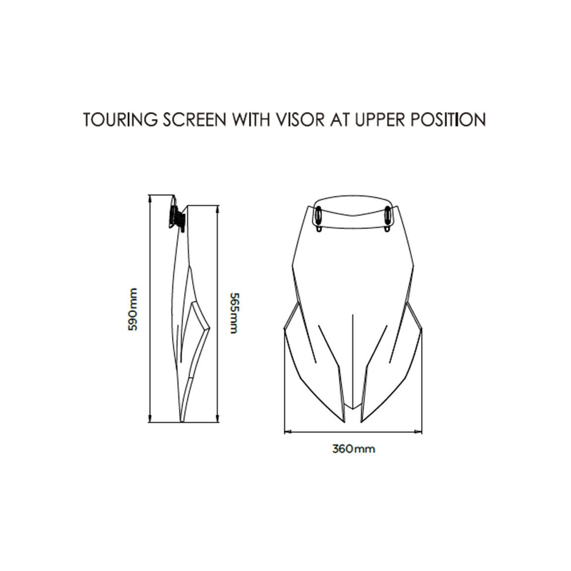 Windscreen PUIG TOURING WITH VISOR smoke